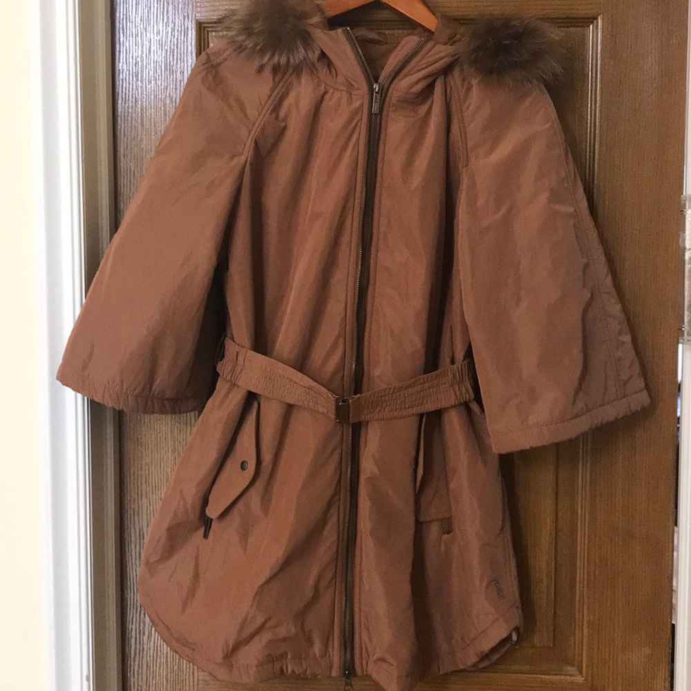 Add women Down Jacket Raincoat with Faux Collar 4